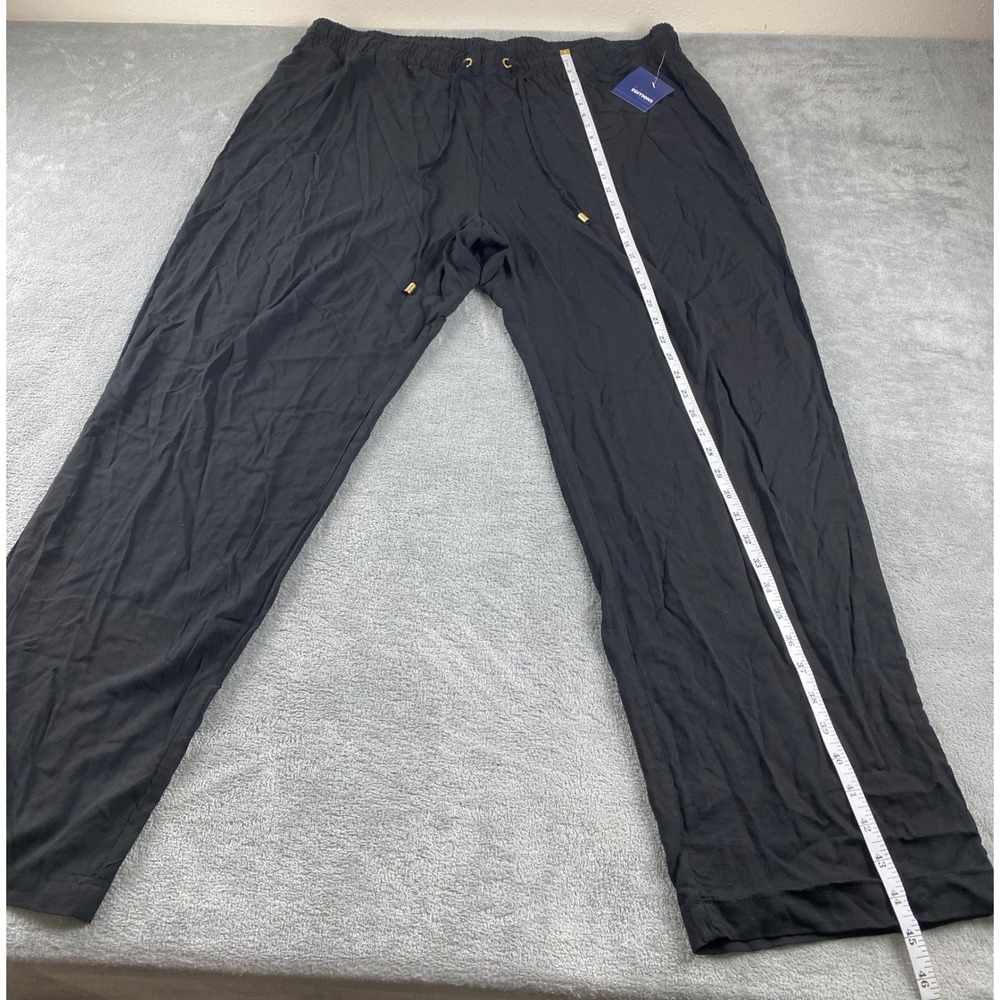 Basic Editions Woman 2X Black Rayon Blend Lounge Pants Drawstring Waist NWT - Picture 7 of 12